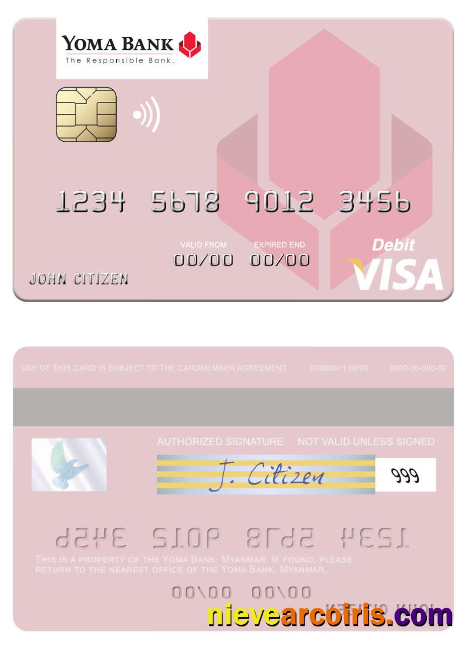 Myanmar Yoma Bank visa debit card